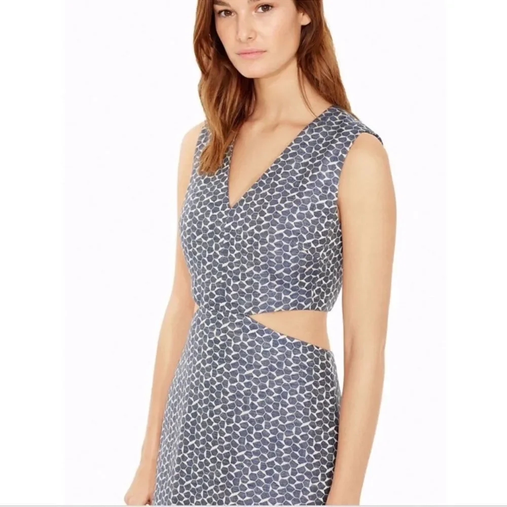 Tory Burch Sateen Jacquard Cut-out Dress Size 4